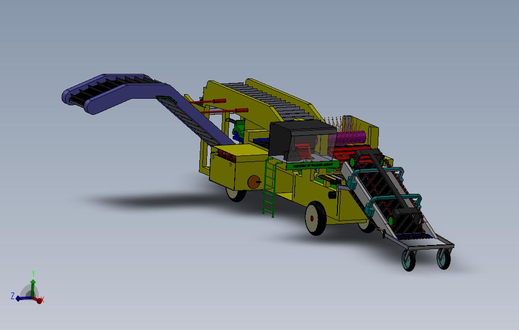 复杂的收割机3D模型Solidworks设计