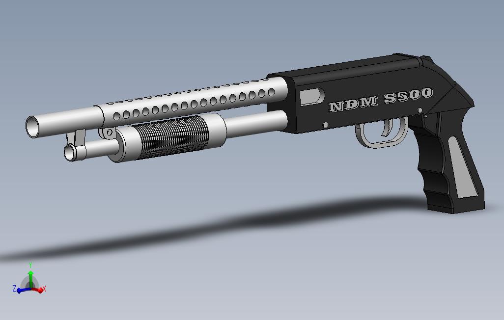 射击枪_SOLIDWORKS 2010_模型图纸免费下载 – 懒石网