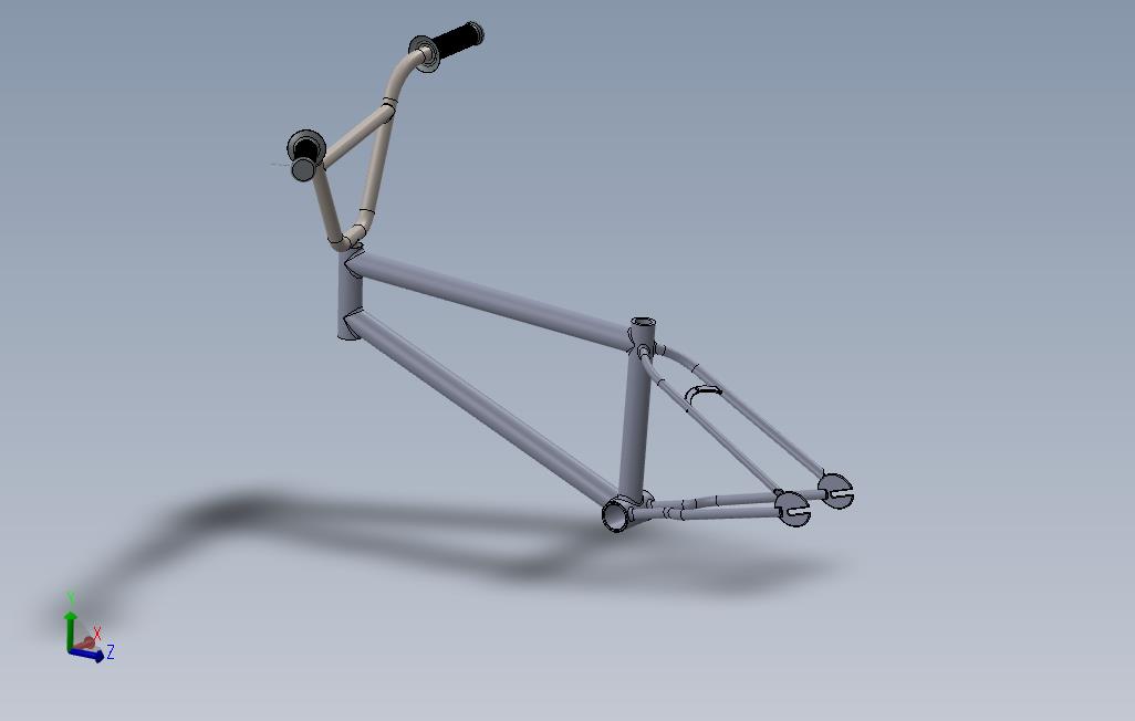 带手柄的BMX自行车车身框架