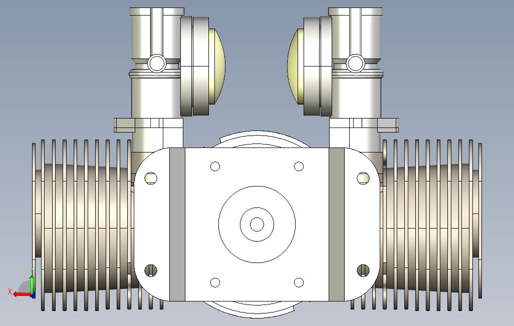 林巴赫L275E-15kW(2hp)空冷2缸发动机 背面视图