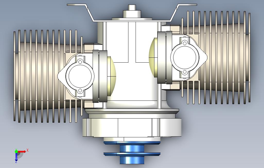 林巴赫L275E-15kW(2hp)空冷2缸发动机 俯视图