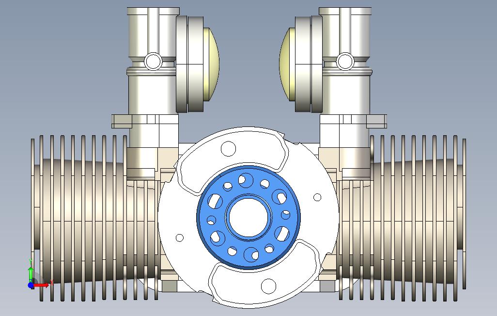 林巴赫L275E-15kW(2hp)空冷2缸发动机 正面视图