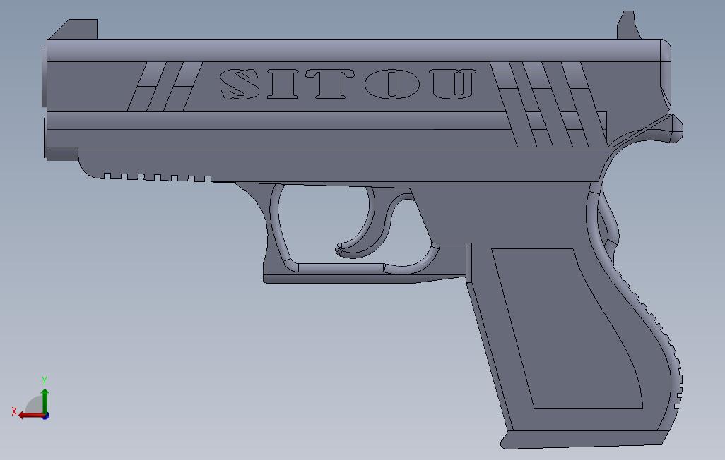 枪_SOLIDWORKS 2014_模型图纸免费下载 – 懒石网