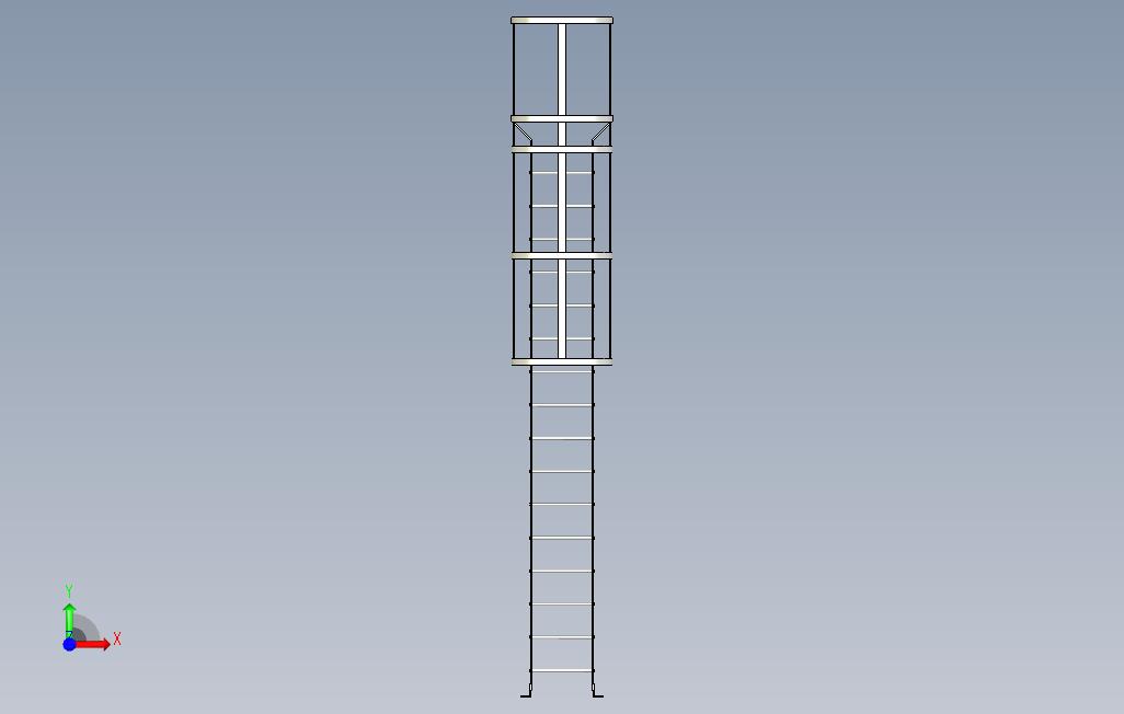 梯子4M，带安全环_STEP_模型图纸免费下载 – 懒石网