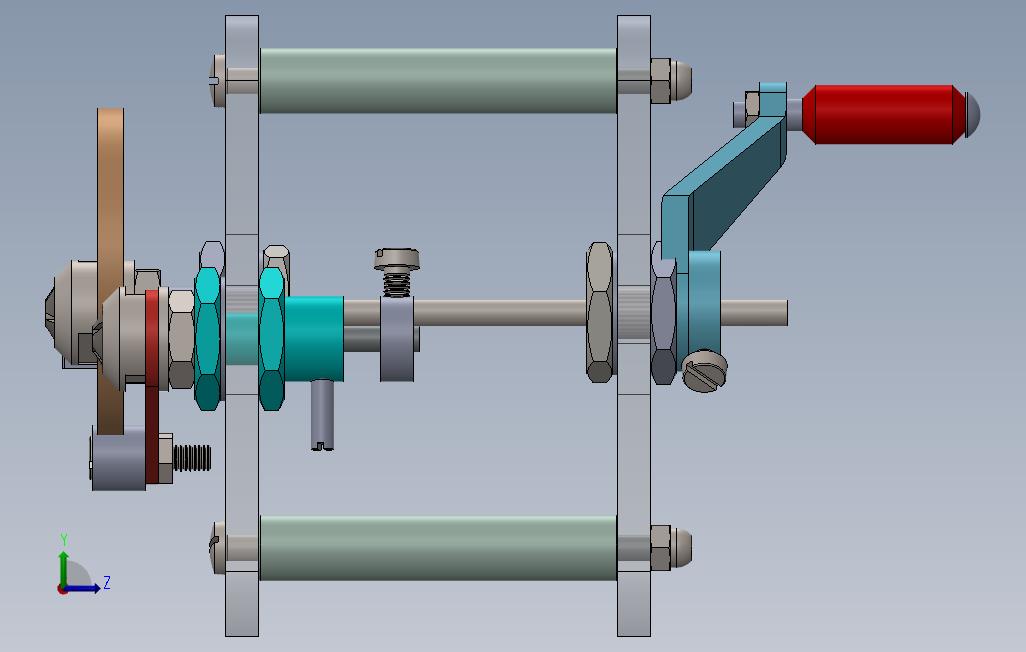 直线杠杆从动件凸轮 Solidworks 2015 模型图纸免费下载 懒石网