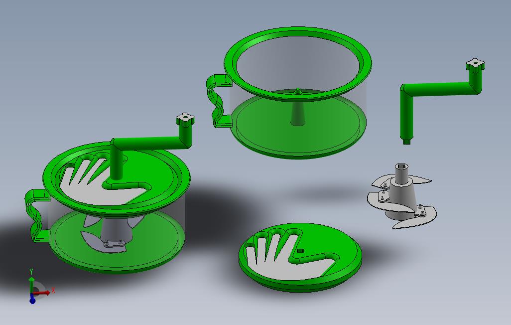 简易手工蔬菜切割机模型3D图纸Solidworks设计