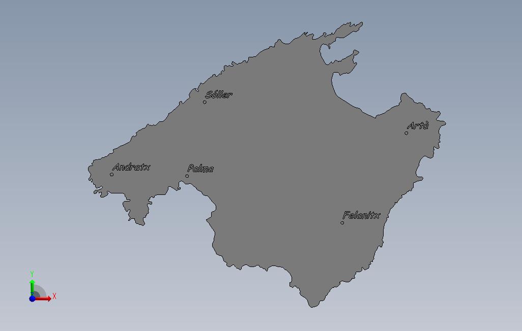 西班牙马略卡岛轮廓