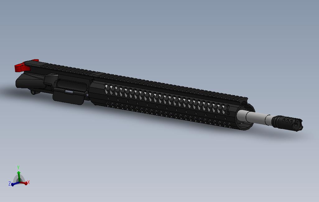 雄鹿3GAR-15鞋面_SOLIDWORKS 2012_模型图纸免费下载 – 懒石网