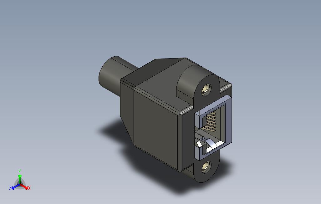 面板安装RJ45_STEP_模型图纸免费下载 – 懒石网