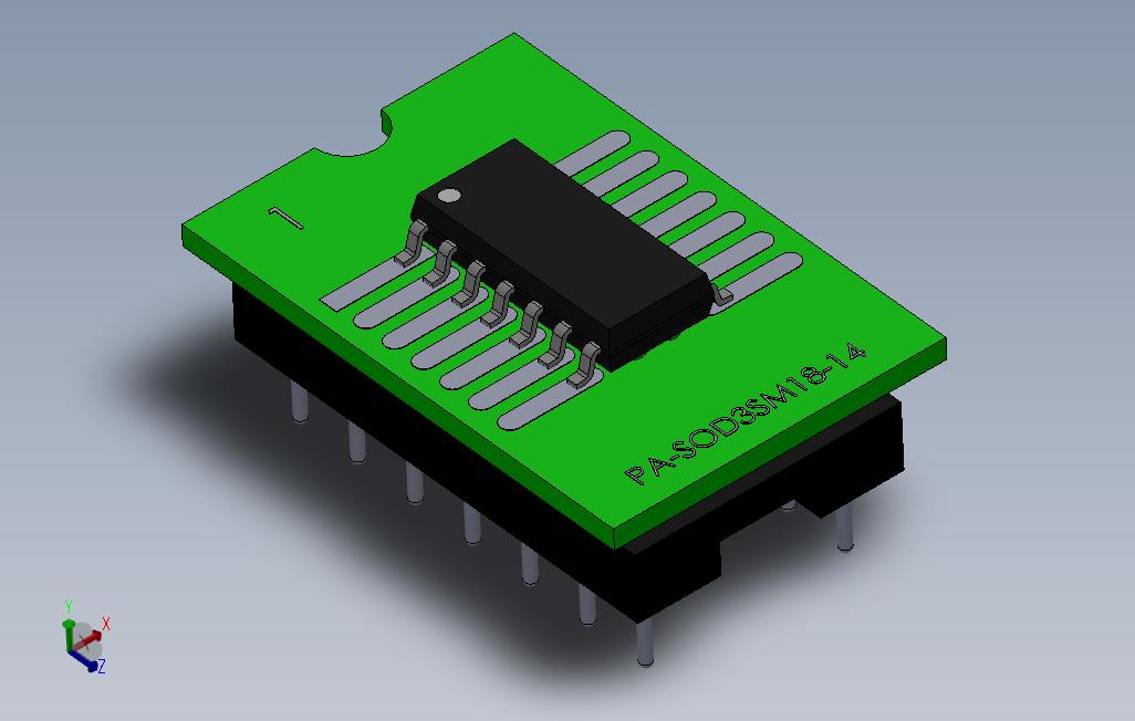 _14针，用于电子元件的DIP适配器。PA-SOD3SM18-14号