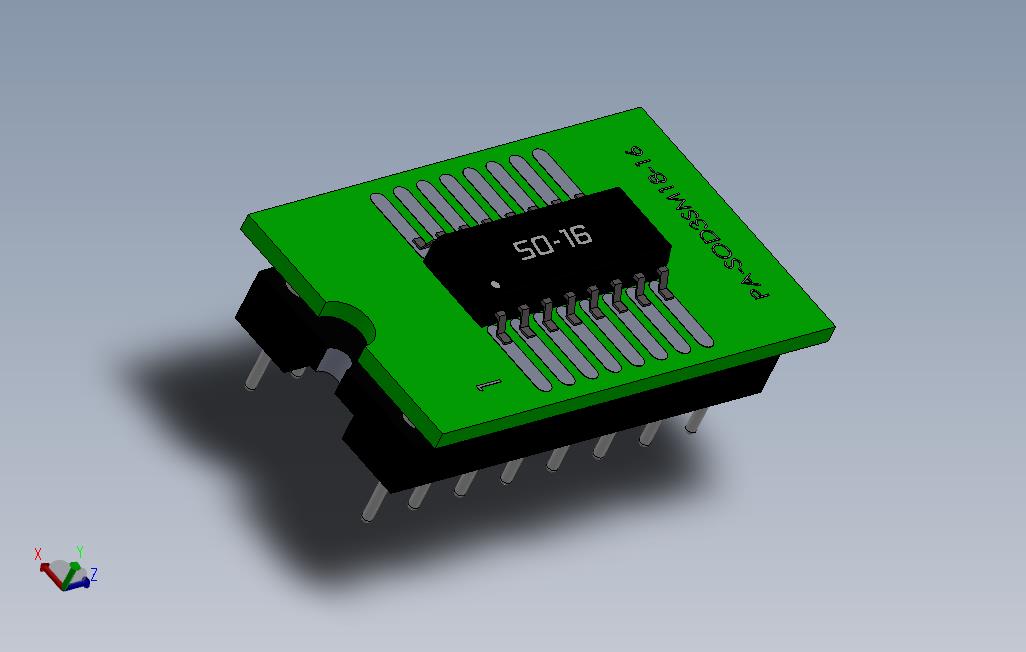 _16引脚SO到适用于电子元件的DIP适配器。PA-SOD3SM18-16