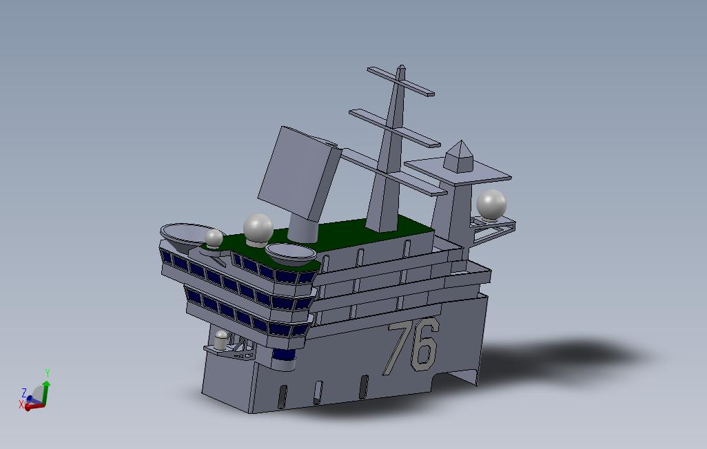 SolidWork航空母舰CVN76岛