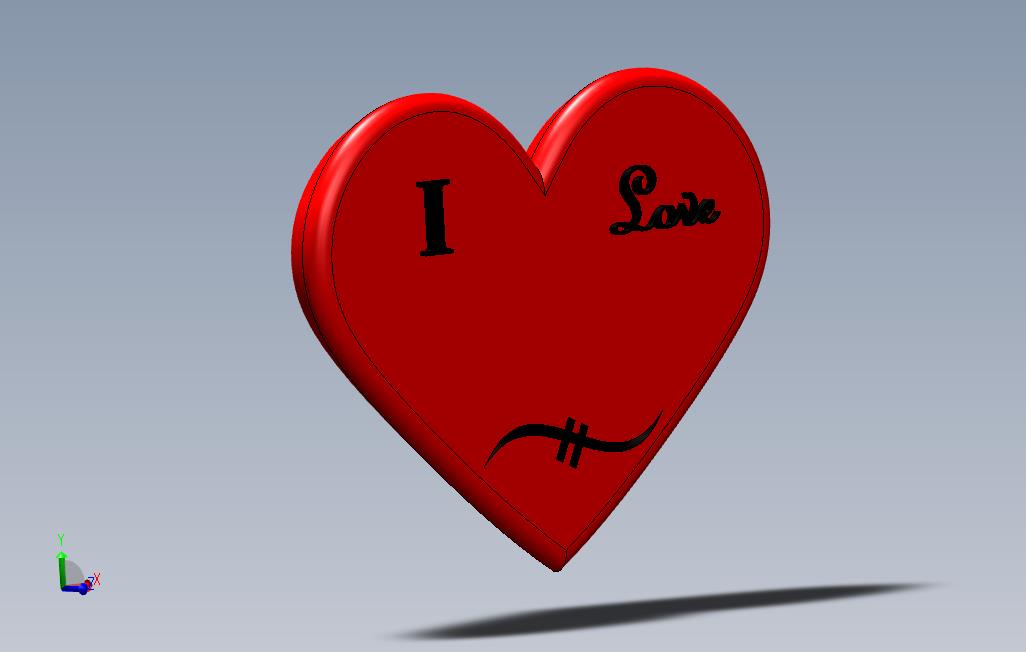 “我爱”的心_SOLIDWORKS 2011_模型图纸免费下载 – 懒石网