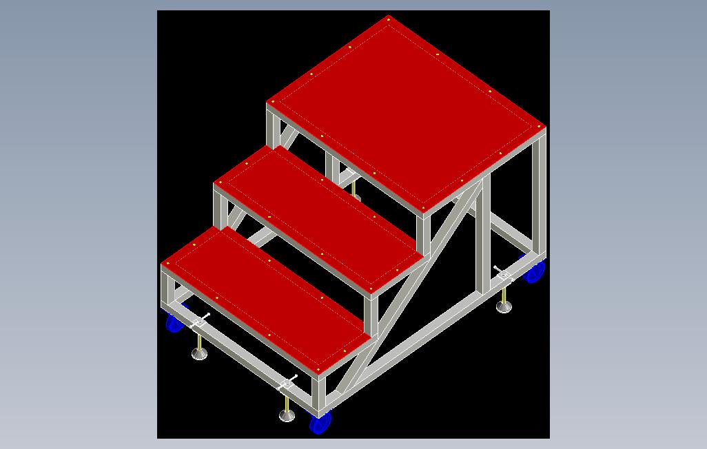 工作梯3D（带车轮和固定）