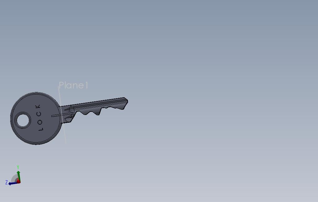 带内部机构的挂锁钥匙。