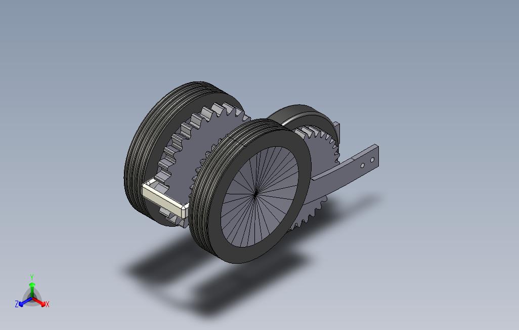 带辅助驱动轮的KickScooer齿轮总成
