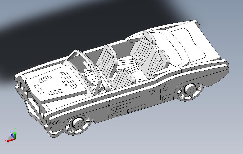 敞篷车3D激光切割