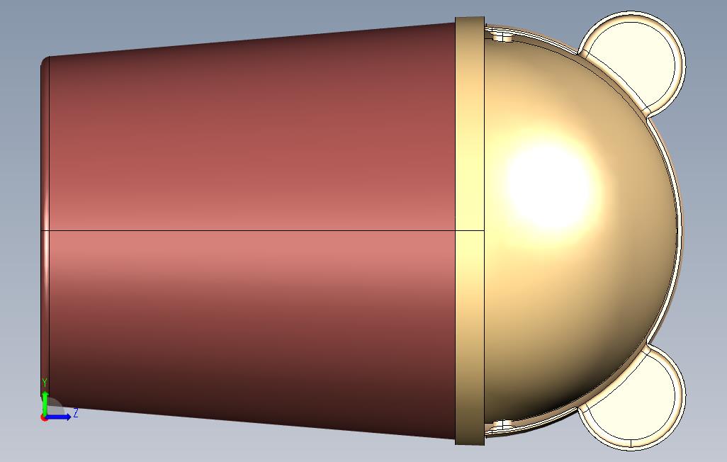 有熊耳朵的容器 左侧视图
