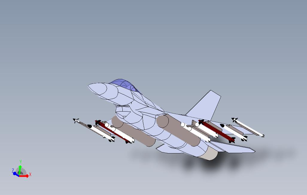洛克希德·马丁F16战斗猎鹰_SOLIDWORKS 2016_模型图纸免费下载 – 懒石网