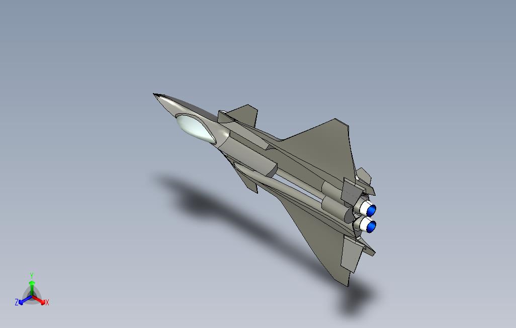 简易歼2J2战斗机三维建模图纸ProE版及UG版