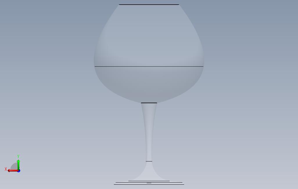 红葡萄酒杯 背面视图