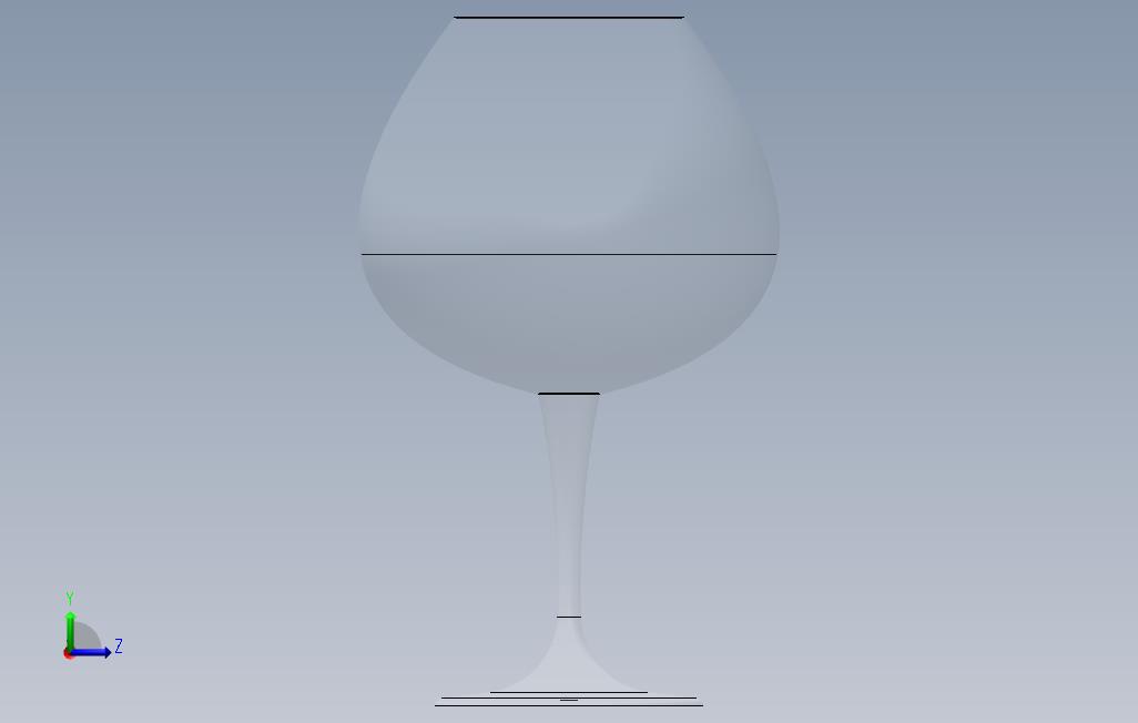 红葡萄酒杯 左侧视图