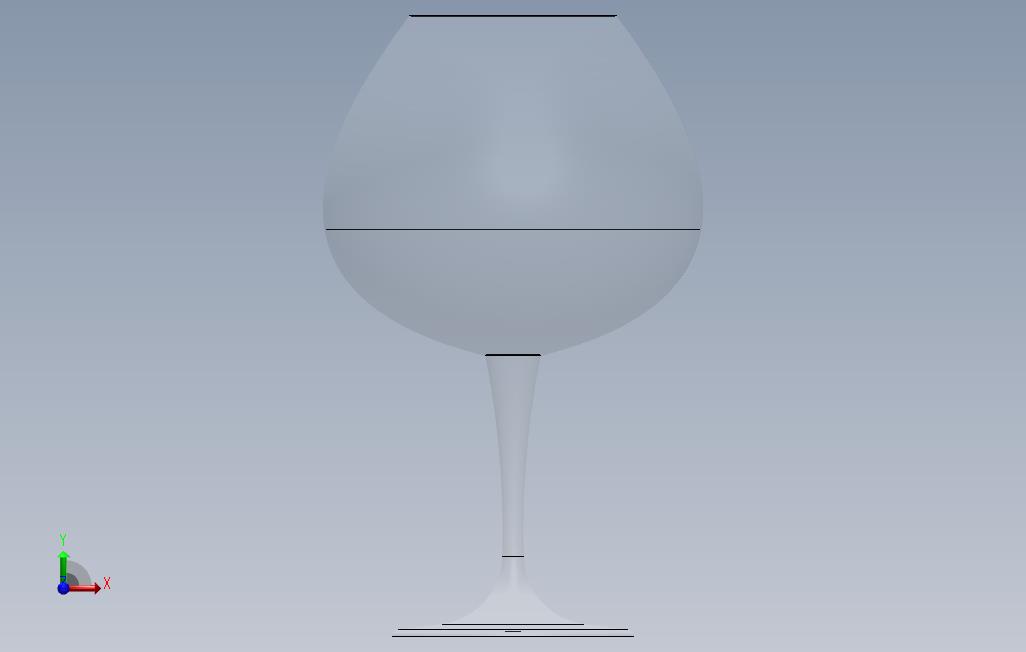 红葡萄酒杯 正面视图