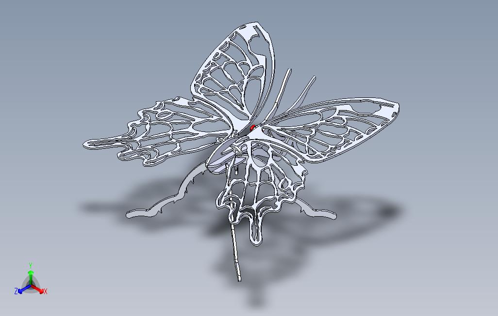 蝴蝶，金属拼图，虫子，三维模型，拼图，金属板，金属工艺设计
