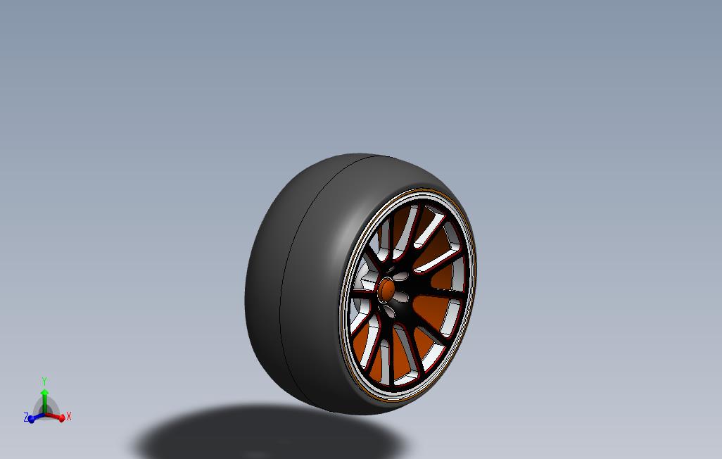 车轮3D模型（22英寸轮辋）