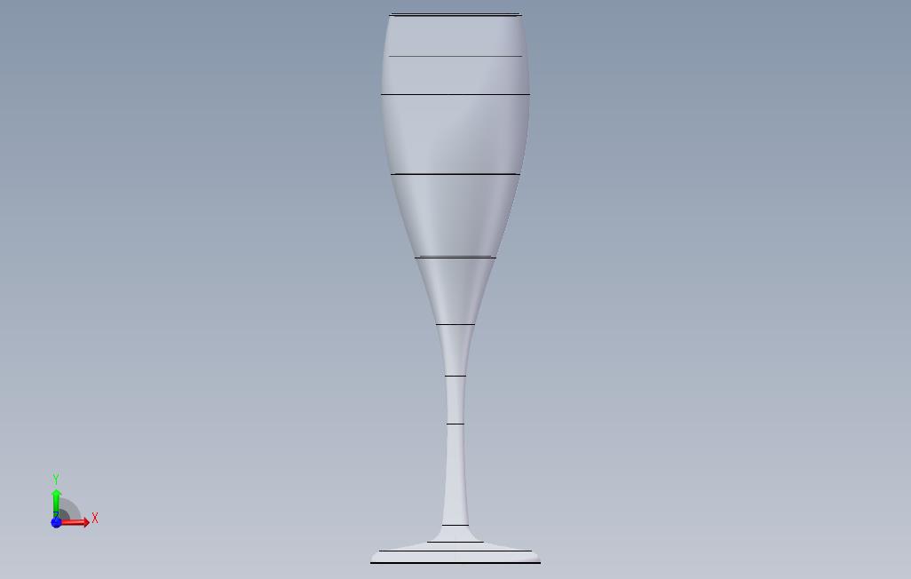 香槟酒 正面视图