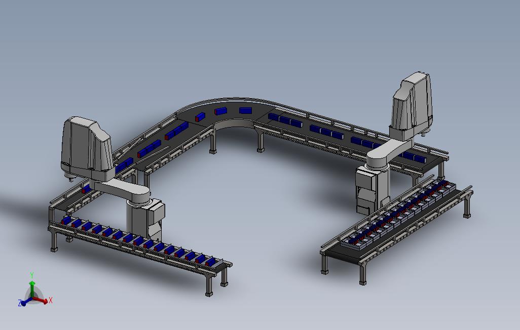 BursaGolf输送生产线模型3D图纸Solidworks设计