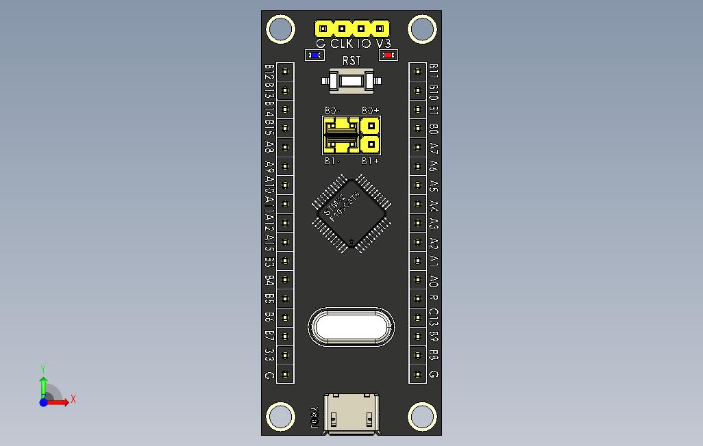 STM32黑药丸 正面视图