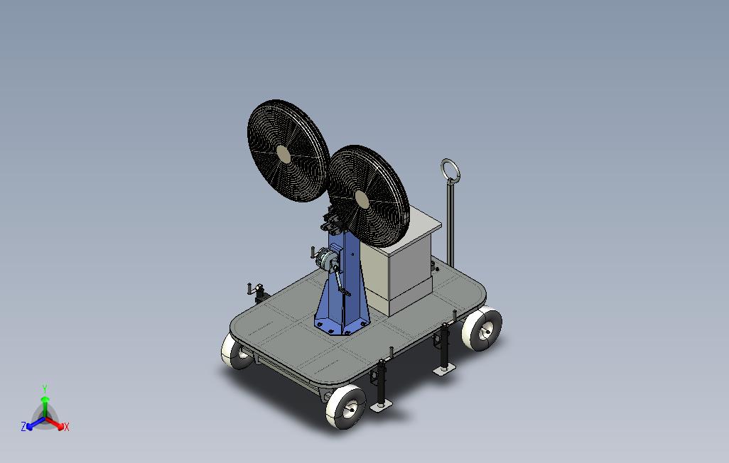 双便携式蒸发空气冷却器W桅杆-7‘-12’-8723CFM-3“OD-34GAL