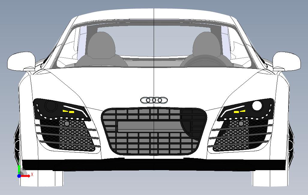 奥迪R8白色_SOLIDWORKS 2016_模型图纸免费下载 – 懒石网