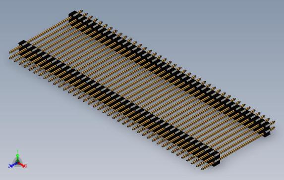 用于PCB互连的长公引脚头（1和2行）