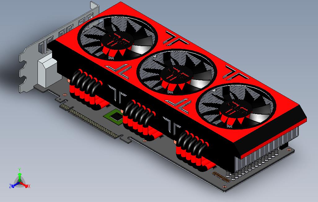 SabreImortalX3极端空气冷却器版三个GTX98gpu的单个pcb