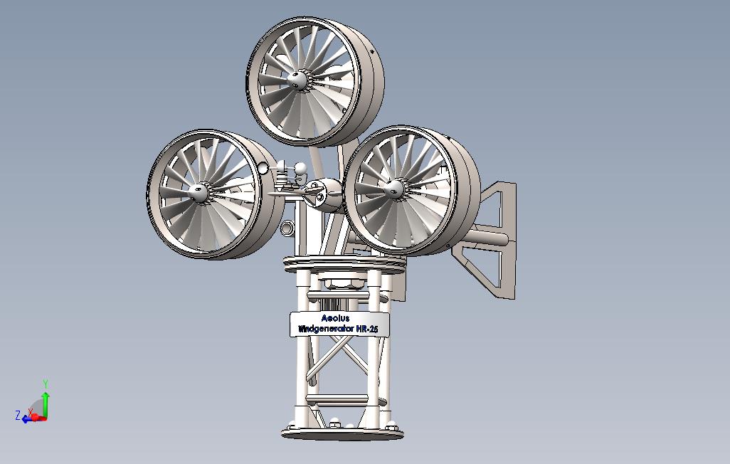 0_Aeolus风力发电机模型3D图纸Solidworks设计