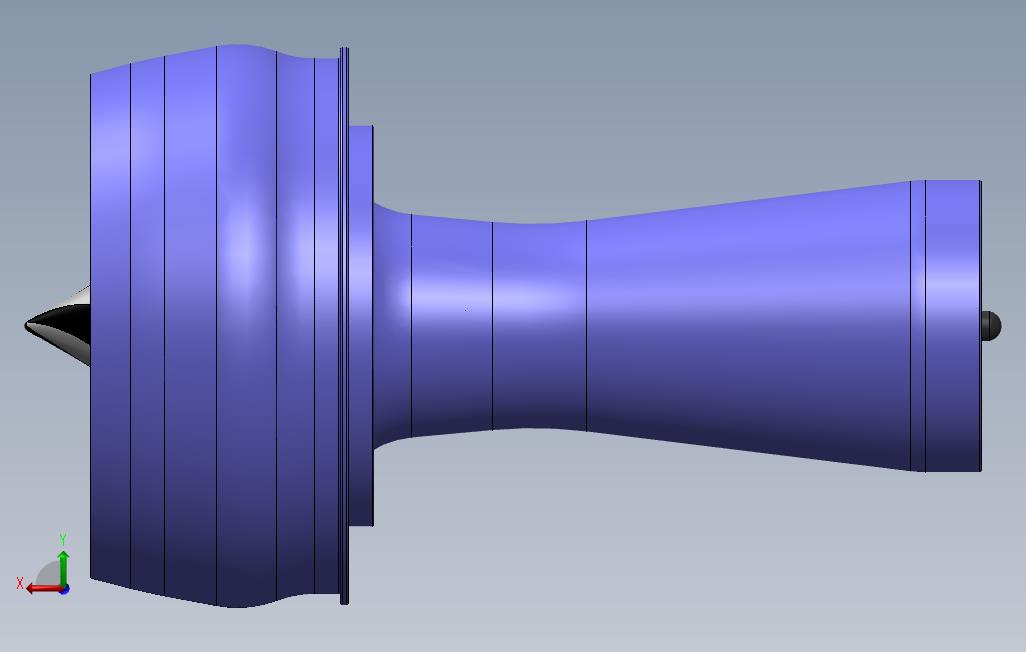 0_GasTurbineEngine燃气轮机发动机概念模型3D图纸Solidworks 背面视图