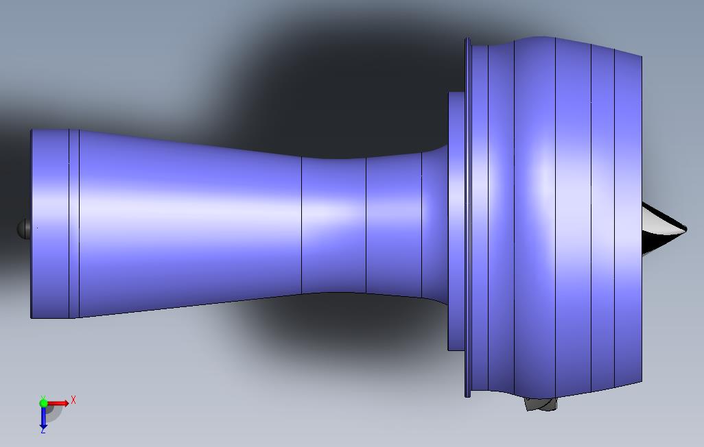 0_GasTurbineEngine燃气轮机发动机概念模型3D图纸Solidworks 俯视图
