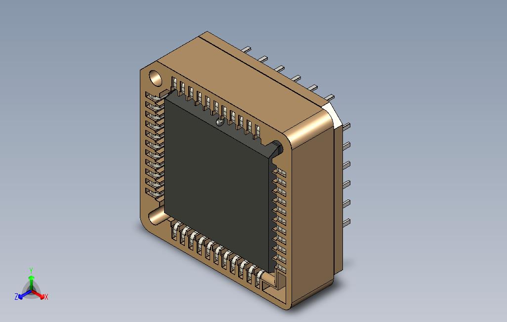 0_PLCC-44THT插座，带PLCC44IC封装_STEP_模型图纸免费下载 – 懒石网