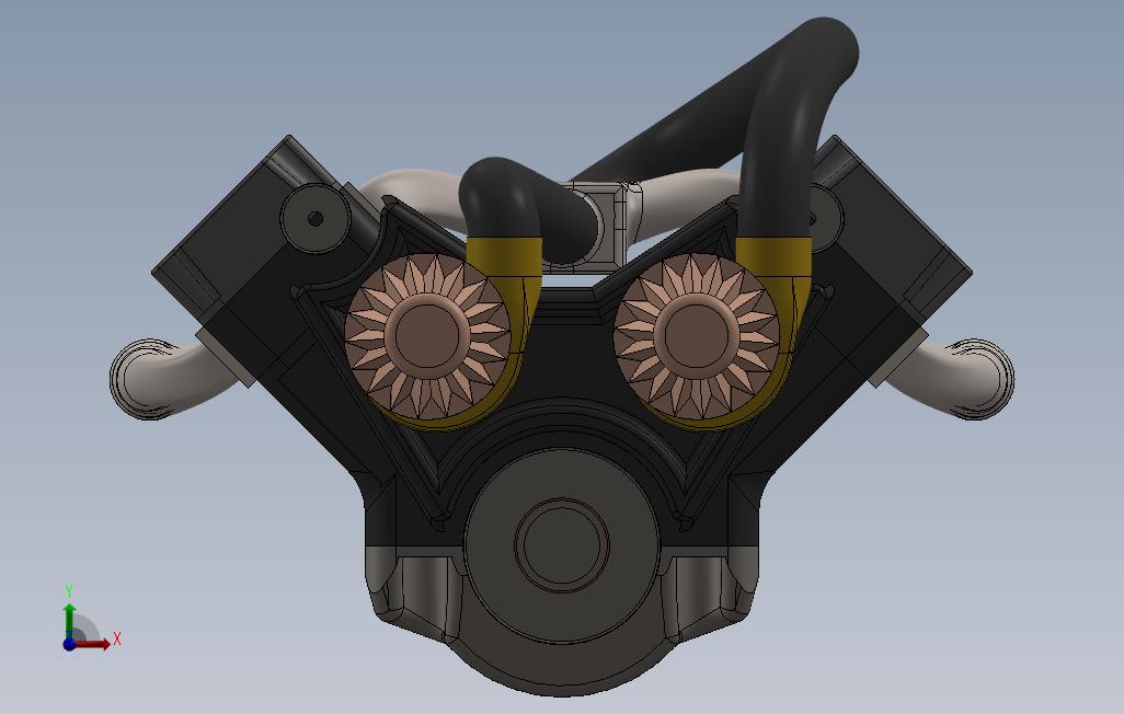 0_TataV8发动机模型3D图纸Solidworks设计 正面视图