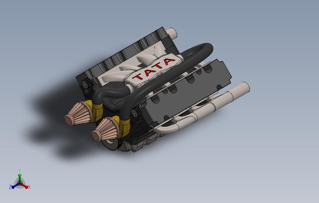 0_TataV8发动机模型3D图纸Solidworks设计