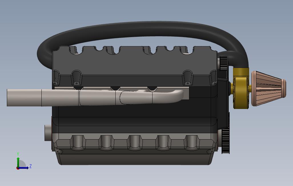 0_TataV8发动机模型3D图纸Solidworks设计 左侧视图