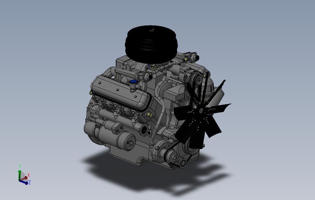 0_YAMZ-236柴油发动机模型3D图纸Solidworks设计x_t格式