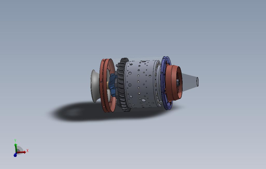 0_涡喷KJ66引擎发动机模型3D图纸Solidworks设计