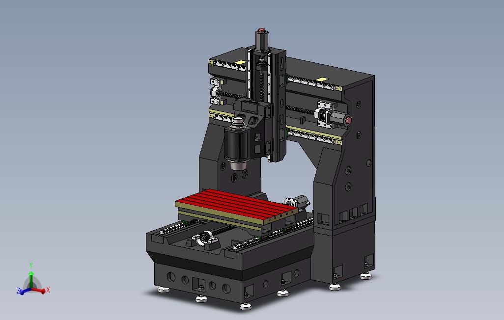 0_1200X600小型龙门数控铣床3D模型Solidworks设计