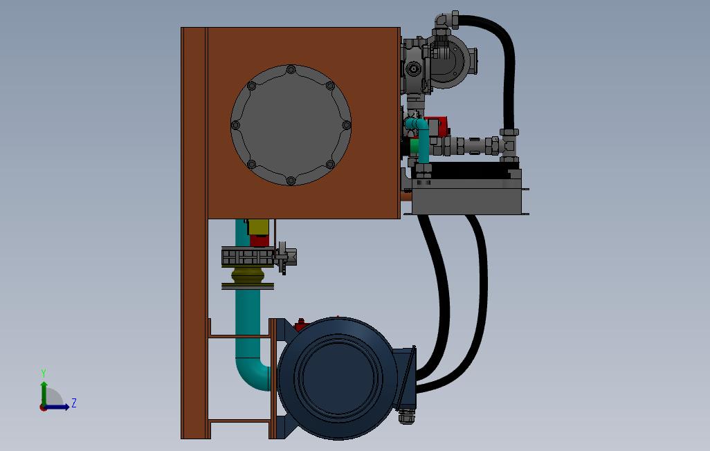0_800吨液压泵站3D模型图纸Solidworks设计 左侧视图