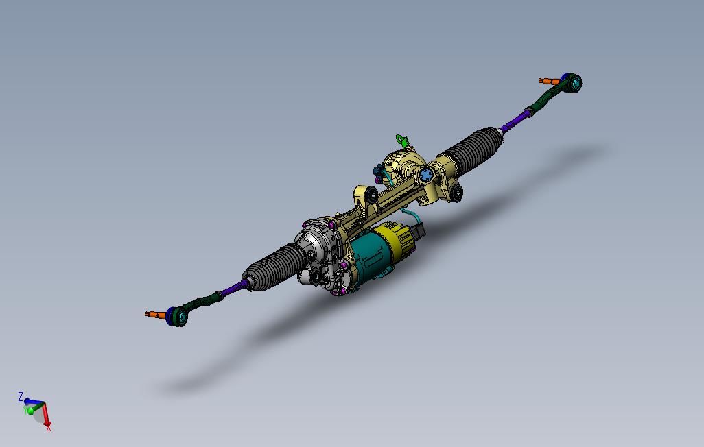 汽车转向机构详细设计三维图纸solidworks设计附bip渲染文件