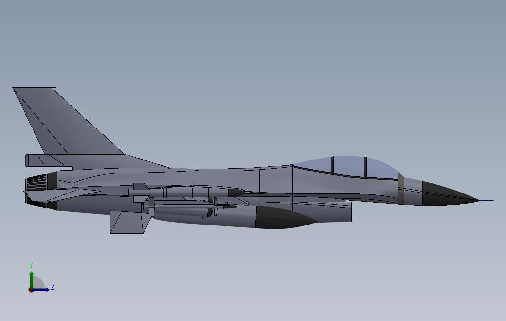 F16战机 左侧视图