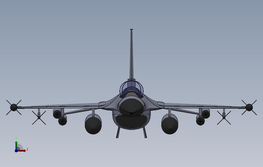F16战机 正面视图